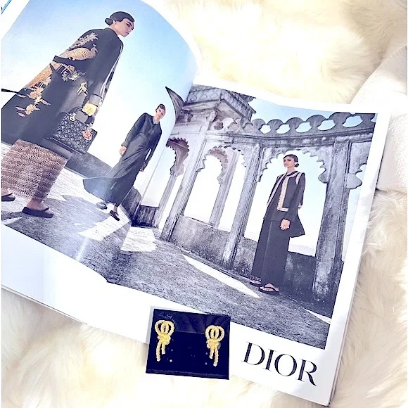 🥳HP:CHRISTIAN DIOR Glamours Gold Double Rope Loops Clip-On Rare Antique Earring - Picture 8 of 16